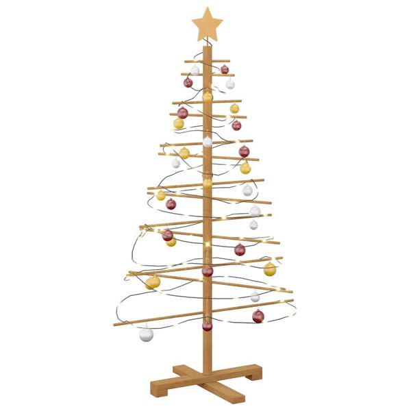 vidaXL Wooden Christmas Tree with Stand Brown 125 cm Bamboo