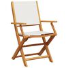 vidaXL Garden Chairs 2 pcs Cream White Solid Wood Acacia and Fabric