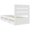 vidaXL Bed Frame with Headboard White 90 x 200 cm Solid Pine Wood