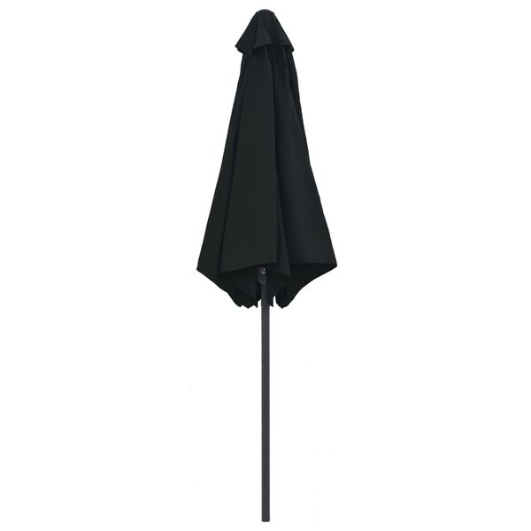 vidaXL Garden Parasol with Aluminium Pole 270x246 cm Black