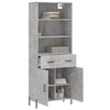 vidaXL Highboard Concrete Grey 69.5x34x180 cm Engineered Wood