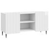 vidaXL TV Cabinet High Gloss White 102 x 34.5 x 52 cm Engineered Wood