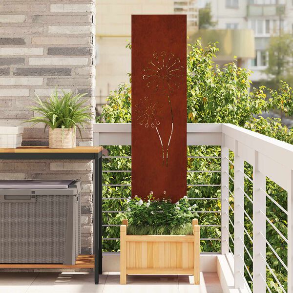 vidaXL Garden Privacy Screen Rusty 32 x 140 cm Weathering steel