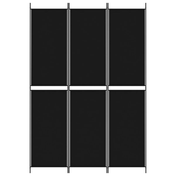 vidaXL 3-Panel Room Divider Black 150x220 cm Fabric