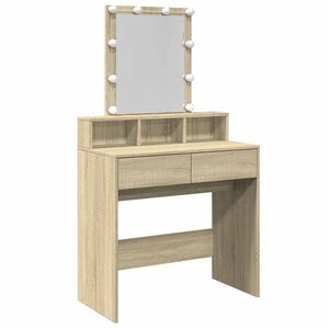 vidaXL Dressing Table with LED Sonoma Oak 80x41x144.5 cm