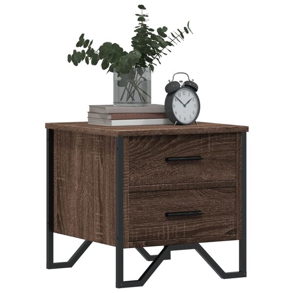 vidaXL Bedside Cabinet Brown Oak 40x41x40 cm Engineered Wood
