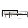 vidaXL Bed Frame without Mattress Black and White Metal 180x200 cm Super King