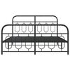 vidaXL Metal Bed Frame without Mattress with Footboard Black 140x200cm