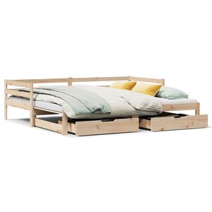 vidaXL Daybed with Drawers without Mattress 90x200 cm Solid Wood