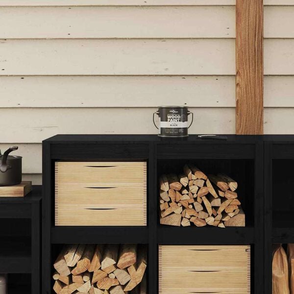 vidaXL Wood Paint Black 16.5 x 16.5 x 16 cm Wall Print