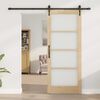 vidaXL Sliding Door Natural and Black 83 x 202 cm
