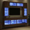 vidaXL TV Wall Cabinet Set with LED 6 pcs Artisan Oak Engineered Wood