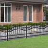vidaXL Garden Fence Kampen with Spear Top Black 240x75 cm Steel