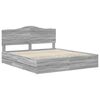vidaXL Bed Frame with Drawer Grey Sonoma 200 x 200 cm Engineer Wood