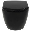 vidaXL Wall-Hung Toilet with Concealed Cistern Ceramic Black