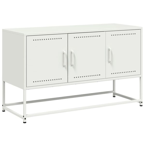 vidaXL TV Cabinet White 100.5x39x60.5 cm Steel