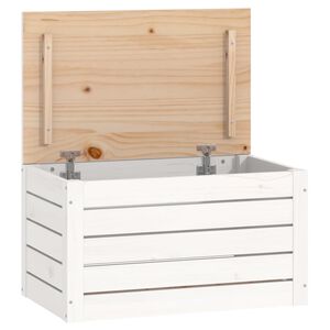 vidaXL Storage Box White 59.5x36.5x33 cm Solid Wood Pine