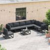 vidaXL Garden Sofa Set with Cushion 9 pcs Black Aluminium