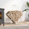 vidaXL Firewood Rack White 80x25x80 cm Cold-rolled steel