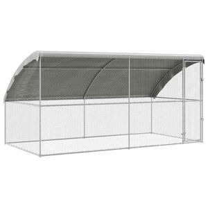 vidaXL Chicken Cage 2 pcs Silver 400 x 200 x 200 cm Galvanised Steel