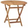 vidaXL Folding Garden Table Natural &Oslash; 90 x 75 cm Solid Teak Wood