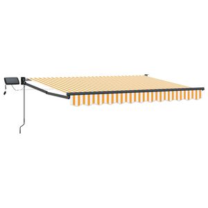 vidaXL Manual Retractable Awning with LEDs 3.5 x 2.5 m