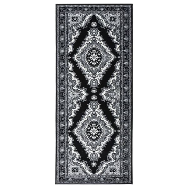 vidaXL Runner Rug BCF Black 100x250 cm