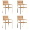 vidaXL Garden Stacking Chairs 4 pcs Brown and Beige