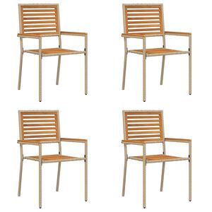 vidaXL Garden Stacking Chairs 4 pcs Brown and Beige