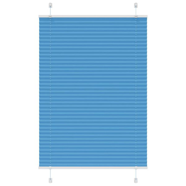 vidaXL Pleated Blind Blue 90x150 cm Fabric Width 89.4 cm Polyester