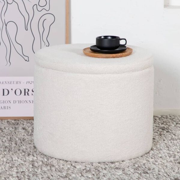 Venture Home Pouffe Dunken 51x51x43 cm Teddy White
