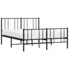 vidaXL Metal Bed Frame without Mattress with Footboard Black 120x200cm