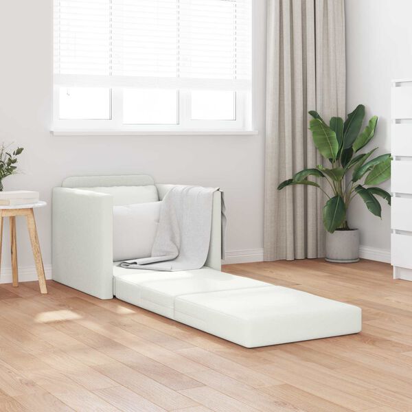 vidaXL Folding Sofa Bed White 74 x 77 x 81 cm PVC
