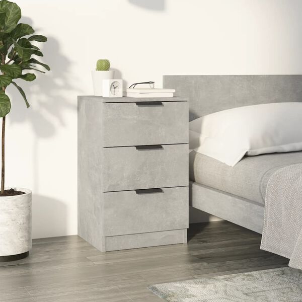 vidaXL Bedside Cabinet Concrete Grey 40x36x65 cm