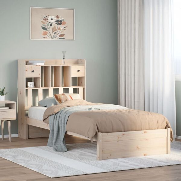 vidaXL Bookcase Bed without Mattress 90x190cm Single Solid Wood Pine