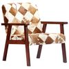 vidaXL Armchair White and Brown Real Goat Leather