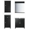 vidaXL 4 Piece Bathroom Furniture Set BERG Black Solid Wood Pine