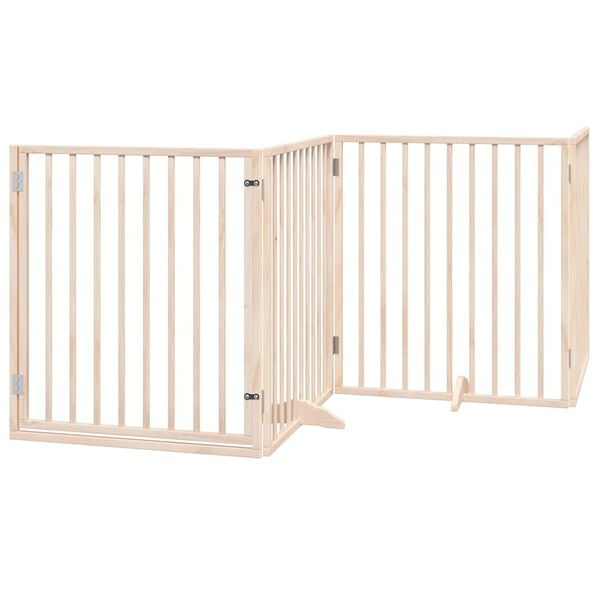 vidaXL Dog Gate with Door Foldable 10 Panels 800 cm Poplar Wood