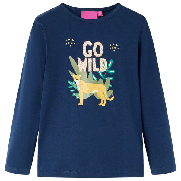 Kids' T-shirt with Long Sleeves Navy Blue 116