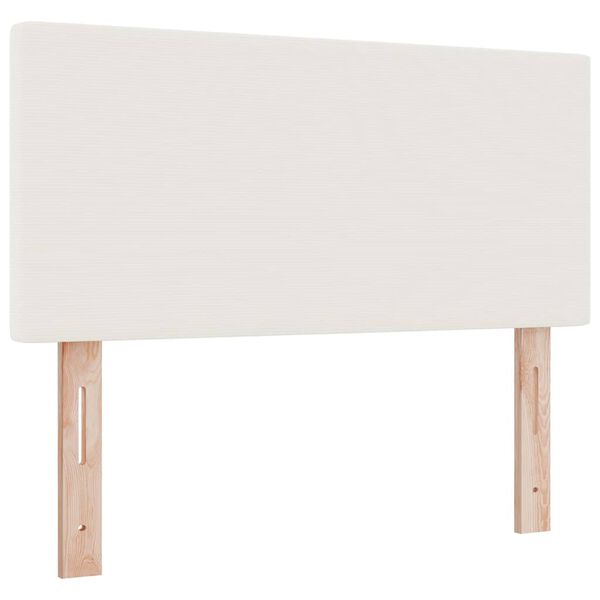 vidaXL LED Headboard with LED Strip Lights Manual Cream 80 cm Fabric