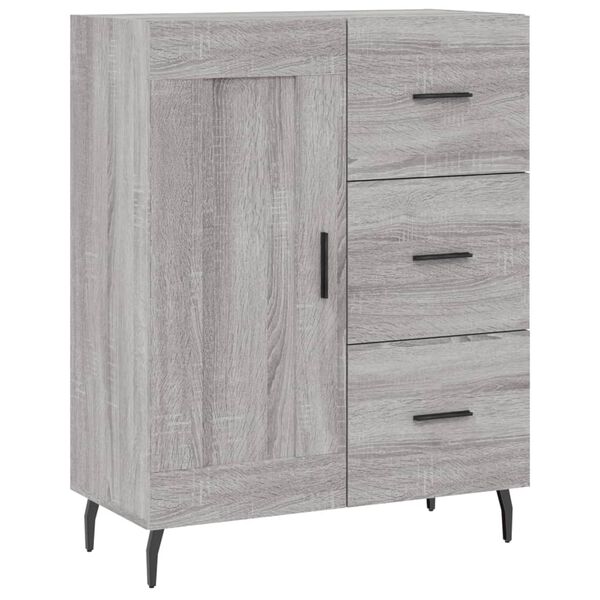 vidaXL Sideboard Grey Sonoma 69.5x34x90 cm Engineered Wood