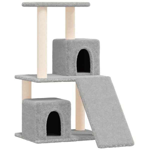 vidaXL Cat Tree with Sisal Scratching Posts Light Grey 82 cm