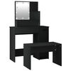 vidaXL Dressing Table Set with LED Black Engineered Wood