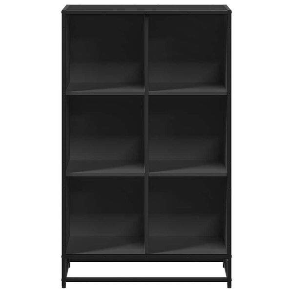 vidaXL Book Cabinet Black 65.5x33x107.5 cm Engineered Wood