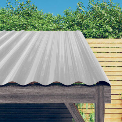 vidaXL Roof Panels 12 pcs Powder-coated Steel Silver 80x36 cm