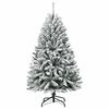 vidaXL Artificial Christmas Tree Green and White 120 cm PVC and Metal