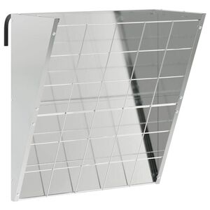 vidaXL Hanging Hay Feeder Silver 61 x 33 x 66 cm Galvanised Steel