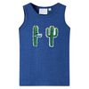 Kids'Tank Top Dark Blue Melange 140