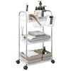 vidaXL Storage Trolley 3-Tier Transparent 37x28x68 cm Acrylic