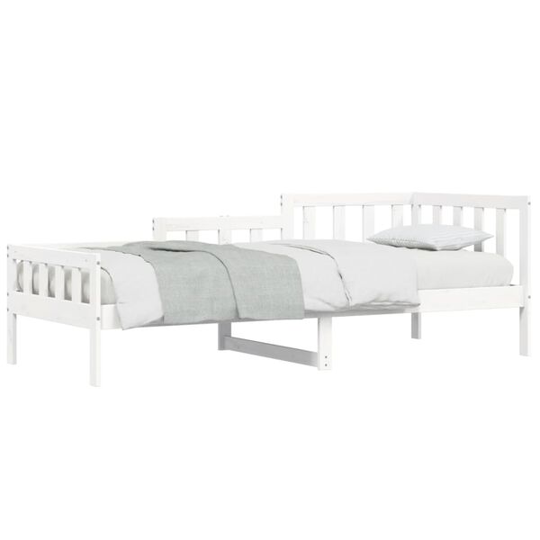 vidaXL Day Bed without Mattress White 90x200 cm Solid Wood Pine